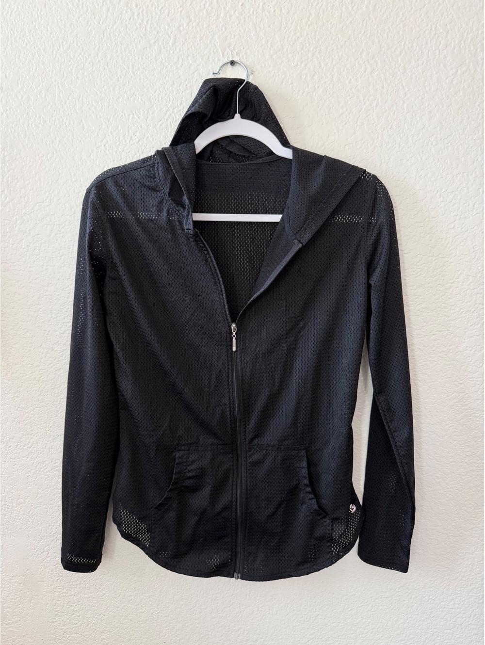 Buffbunny Collection Black Mesh Full Zip Hoodie Medium